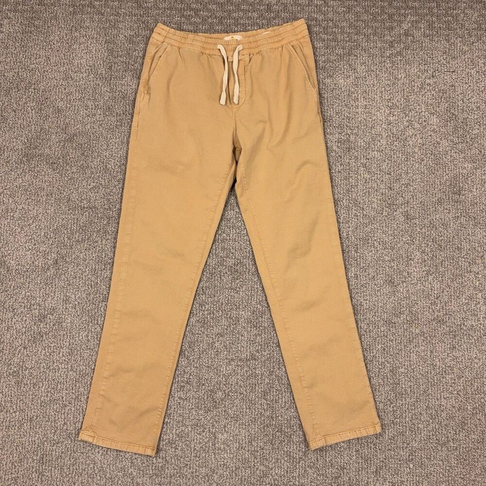 Marine Layer Saturday Pants Mens Small Beige Slim Stretch Casual Capsule